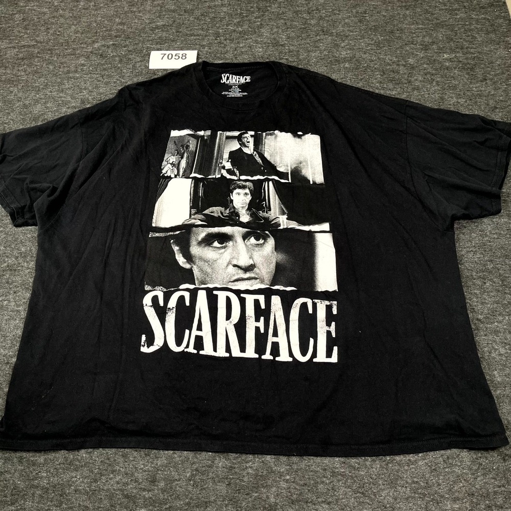 Scarface T Shirt Mens 5X Black Cotton Crew Neck Tony Montana Movie Graphic Print